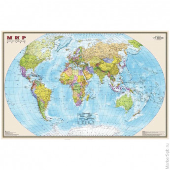 Карта "Мир" политическая DMB, 1:15млн., 1970*1280мм, матовая ламинация