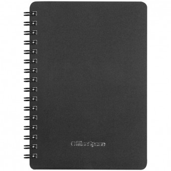 Записная книжка А6 60л. на гребне OfficeSpace 'Base', черная пластиковая обложка, 3 шт/в уп