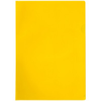 Папка-уголок OfficeSpace, A4, 100мкм, прозрачная желтая, 10 шт/в уп