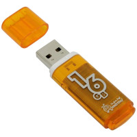 Память Smart Buy 'Glossy' 16GB, USB2.0 Flash Drive, оранжевый