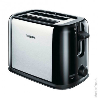 Тостер PHILIPS HD2586/20, 950 Вт, 2 тоста, 7 режимов, металл, черный/серебристый
