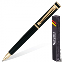 Ручка подарочная шариковая BRAUBERG 'Perfect Black', корпус черный, узел 1 мм, линия письма 0,7 мм, синяя, 141416