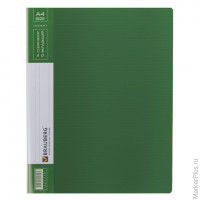 Папка 40 вкладышей BRAUBERG 'Contract', зеленая, вкладыши-антиблик, 0,7 мм, бизнес-класс, 221779