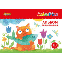Альбом для рисования №1 School ColorPics 10 л. скрепка А4 ВД 4шт/уп, комплект 4 шт