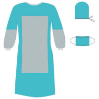 Комплект одежды для хирурга КХ-03 с усиленной защитой ГЕКСА одноразовый стер. 3 предм