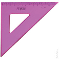 Треугольник 45гр, 12см, прозрачный флуоресцентный, 4 цвета, 40 шт/в уп