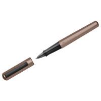 Ручка-роллер Faber-Castell 'Hexo', черная, 0,7мм, шестигран., бронзовый корпус, инд. карт. упак.