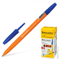 Ручка шариковая BRAUBERG SBP013о, (типа CORVINA ORANGE), корпус оранжевый, 1 мм, синяя