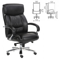 Кресло офисное BRABIX Direct EX-580, хром, рециклированная кожа, черное, XXXXXX