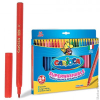 Фломастеры CARIOCA 'Joy', 24 цвета, суперсмываемые, вентилируемый колпачок, картонная коробка, 40615