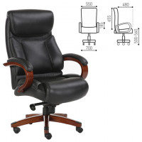 Кресло офисное BRABIX Infinity EX-707, дерево, натуральная кожа, черное, XXXXXX
