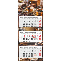 Календарь настен,2024,ПРЕМ ТРИО Кофе,офс,340х840,1224008