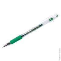 Ручка гелевая зеленая, 0,5мм, грип, 5 шт/в уп