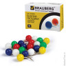 Силовые кнопки-гвоздики BRAUBERG, цветные (шарики), 50 шт., в картонной коробке, 221550, 5 шт/в уп