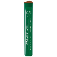 Грифели для механических карандашей Faber-Castell 'Polymer', 12шт., 0,5мм, 2B, 12 шт/в уп