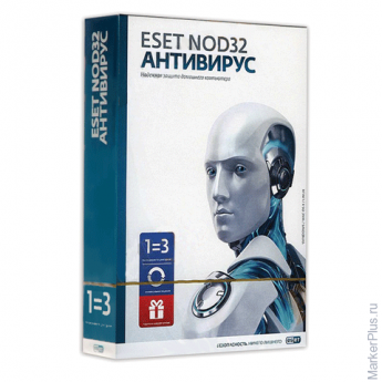 Антивирус ESET NOD32 "+Bonus", 3 ПК, 1 год или продление на 20 месяцев, ENA-1220BOX-1-1