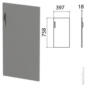 Дверь ЛДСП низкая "Этюд", правая, (ш397*г18*в758 мм), серый 03, 400005, ш/к 30399