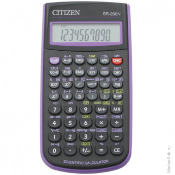 Калькулятор научный Citizen SR-260NPU 10+2 разр., 165 функц., пит. от батарейки, 78*153*12мм,фиолет.