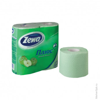 Бумага туалетная ZEWA Яблоко 2сл, 4рул/упак, зеленая