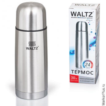 Термос WALTZ / ЛАЙМА классический с узким горлом, 0,35 л, нержавеющая сталь, 601411