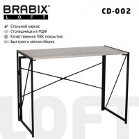 Стол на металлокаркасе BRABIX 'LOFT CD-002' (ш1000*г500*в750мм), складной, цвет дуб антик, 641213