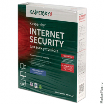 Антивирус KASPERSKY "Internet Security", лицензия на 2 устройства, 1 год, продление, бокс, KL1941RBB