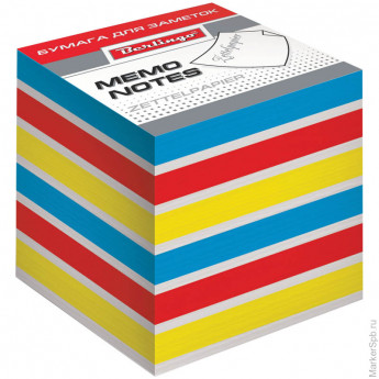 Блок для записи на склейке 'Rainbow' 8*8*8 см, цветной