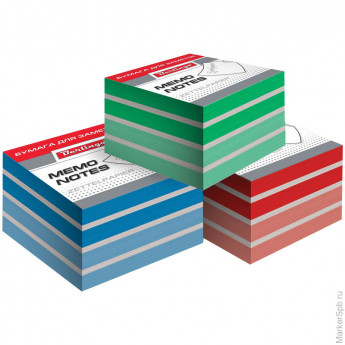 Блок для записи на склейке 'Megatop' 9*9*4,5 см, цветной, Ассорти, ассорти
