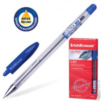 Ручка шариковая масляная ERICH KRAUSE 'Ultra L-20', корпус прозрачный, 0,35 мм, синяя, 13875