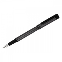 Ручка перьевая Delucci 'Antica' черная, 0,8мм, корпус графит/черный, подарочный футляр