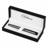 Ручка перьевая Delucci 'Antica' черная, 0,8мм, корпус графит/черный, подарочный футляр