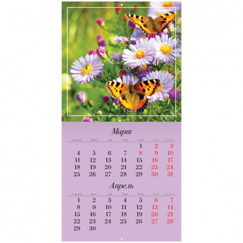 Календарь настен. перекид. на скрепке 20*20см, 6л. OfficeSpace "Волшебный мир бабочек", 2019г.