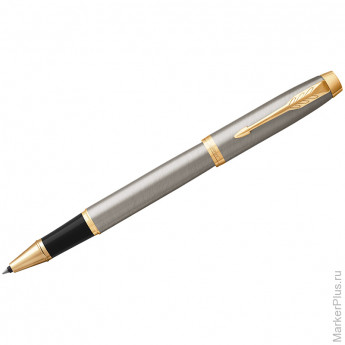 Ручка-роллер Parker 'IM Brushed Metal GT' черная, 0,8мм, подар. уп.