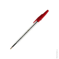 Ручка шариковая 'Corvina 51', красная, 1мм, прозрачный корпус, 10 шт/в уп