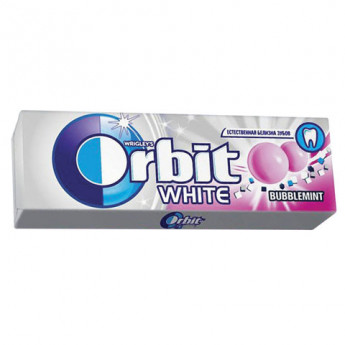 Жевательная резинка ORBIT (Орбит) Белоснежный Bubblemint, 10 подушечек, 13,6 г, ш/к 41538, 46141538, 15 шт/в уп