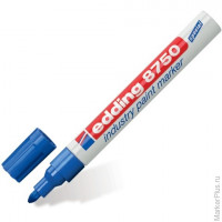Маркер-краска лаковый (paint marker) EDDING '8750', СИНИЙ, 2-4 мм, круглый наконечник, алюминиевый корпус, E-8750/3
