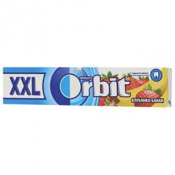 Жевательная резинка ORBIT (Орбит) XXL Клубника-Банан, 15 подушечек, 20,4 г, ш/к 46632, 46146632 10 шт/в уп