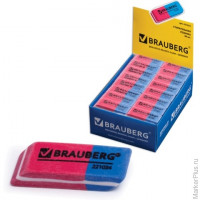 Ластик BRAUBERG 'Assistant 80', 41х14х8 мм, красно-синий, прямоугольный, скошенные края, 221034, 10 шт/в уп
