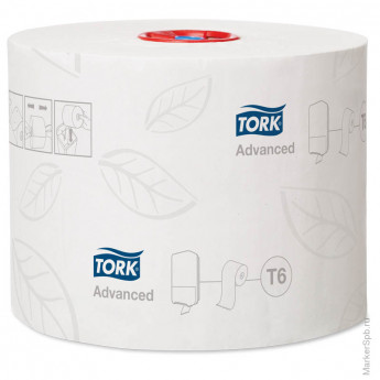Бумага туалетная в Mid-size рулонах TORK Advanced(Т6) 2сл, 100м/рулон, белая мягкая, 27 шт/в уп