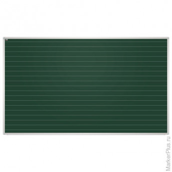 Доска для мела магнитная, 85x100 см, зеленая, в линию, алюминиевая рамка, EDUCATION "2х3", T