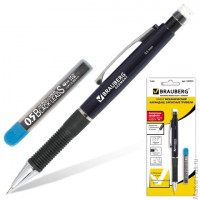 Набор BRAUBERG 'Modern': механический карандаш, корпус синий + грифели НВ, 0,5 мм, 12 штук, блистер, 180335, комплект 12 шт