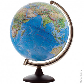 Глобус ландшафтный рельефный Глобусный мир, 32см, на круглой подставке