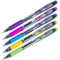 Ручка шариковая автоматическая Berlingo 'SI-400 Color' синяя, 0,7мм, грип, корпус ассорти, 30 шт/в уп