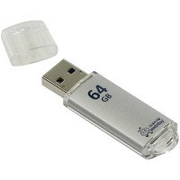 Память Smart Buy 'V-Cut' 64GB, USB 3.0 Flash Drive, серебристый (металл.корпус)