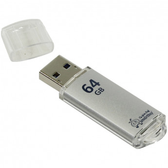 Память Smart Buy 'V-Cut' 64GB, USB 3.0 Flash Drive, серебристый (металл.корпус)