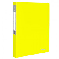 Папка 40 вкладышей BRAUBERG 'Neon', 25 мм, неоновая желтая, 700 мкм, 227453