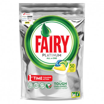 Капсулы для посудомоечной машины Fairy 'Platinum. All in 1. Лимон', 50шт., комплект 50 шт