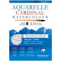 Альбом для акварели 10л., А3, на склейке Clairefontaine 'Cardinal',300г/м2,торшон,холод.пресс.,хлоп