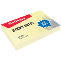 Самоклеящийся блок Berlingo 'Ultra Sticky', 100*75мм, 100л, пастель, желтый, 12 шт/в уп