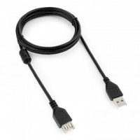 Кабель Cablexpert USB-удлинитель 2.0 Pro 1.8м экран, феррит.кольцо, черный